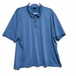 Sports PAR 4 Mens Blue Polo Shirt Solid Short Sleeve Polyester Collared Size 2XL